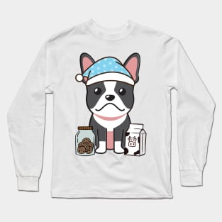 Funny french bulldog is having a midnight snack Long Sleeve T-Shirt